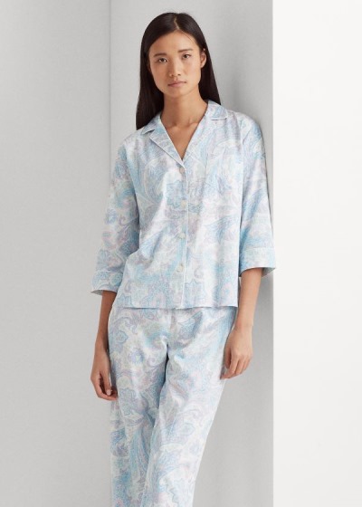 Ralph Lauren Print Cotton-Blend Pyjamas Dame Danmark (ROHAQ5816)